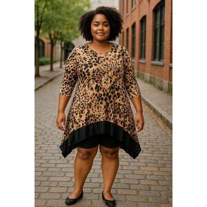 Cable & Gauge Leopard Print Dress Size L
